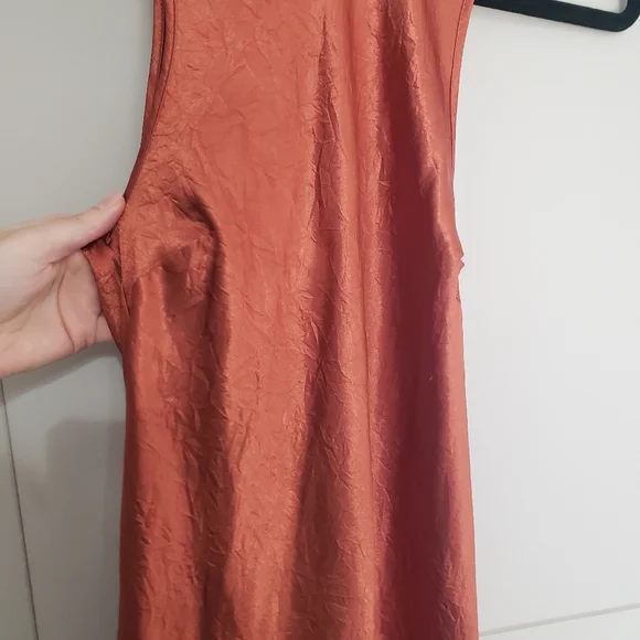 House of Harlow 1960 Copper Silky Midi/Maxi Slip Dress Small - Picture 4 of 13